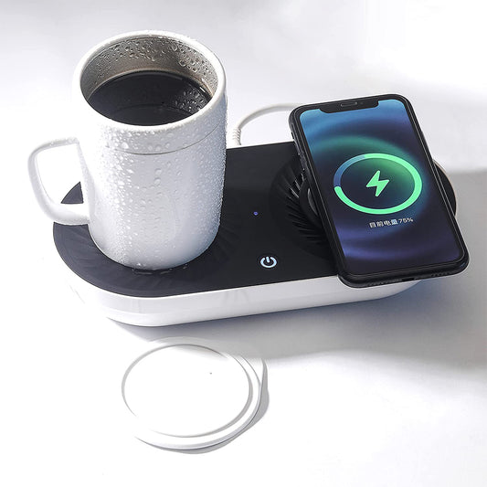 Wireless charger with heating and cooling cup