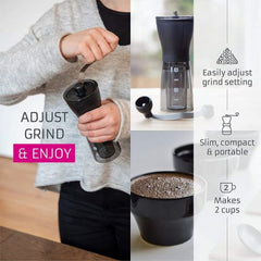 Japanese coffee grinder with one year warranty