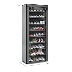 Shoe organizing cabinet consisting of 10 shelves