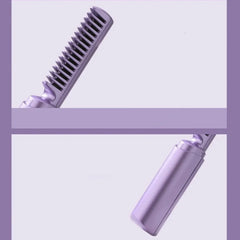 Portable rechargeable hair straightener brush