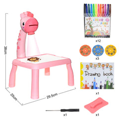 A table with a drawing projector for teaching children