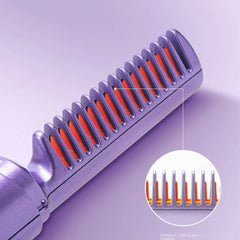 Portable rechargeable hair straightener brush