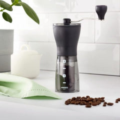 Japanese coffee grinder with one year warranty