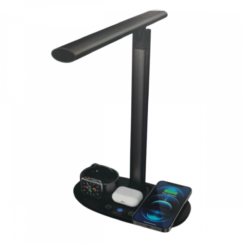 Wireless charging station and desk lamp