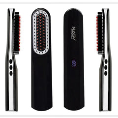 Cordless hair straightening brush