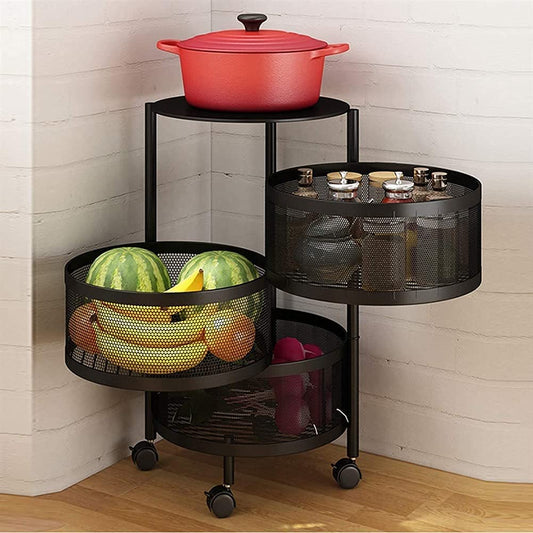 Rotating fruit and vegetable basket