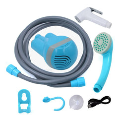 Portable shower with water pump + camping water storage container